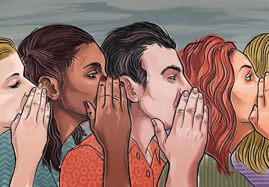 picture showing gossip as agent of religious information